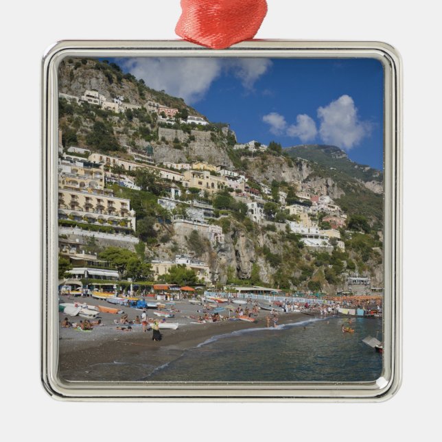Beach at Positano, Campania, Italy Metal Tree Decoration (Front)