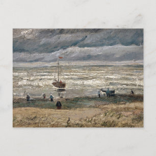 Beach at Scheveningen in Stormy Weather-Van Gogh Postcard