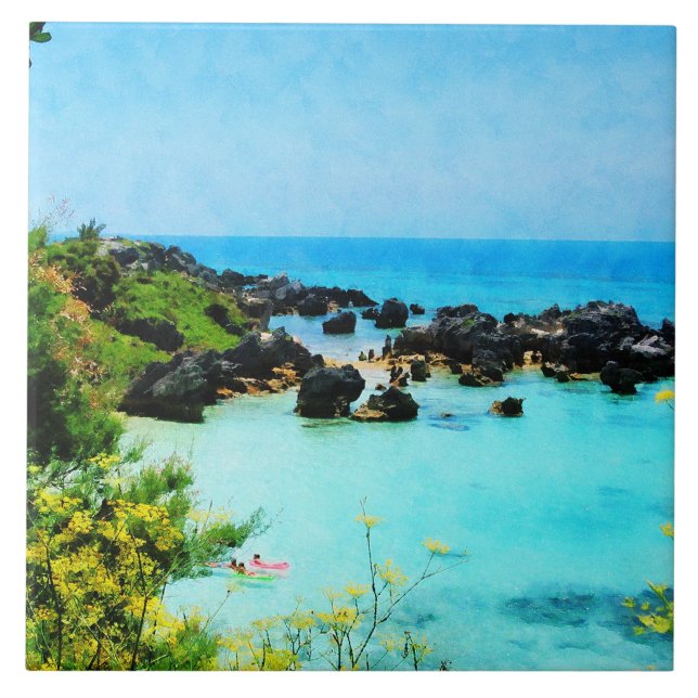 Beach at St. George Bermuda Tile (Front)