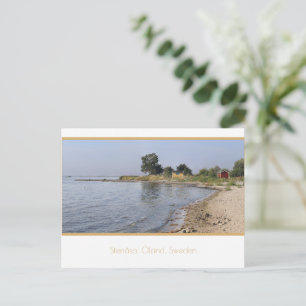 Beach at Stenåsa, Öland, Sweden. Postcard