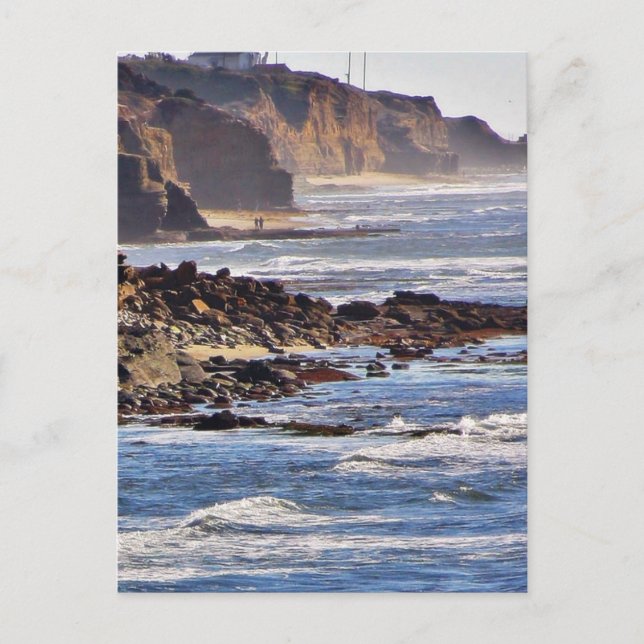 Beach At Sunset Cliffs Postcard (Front)