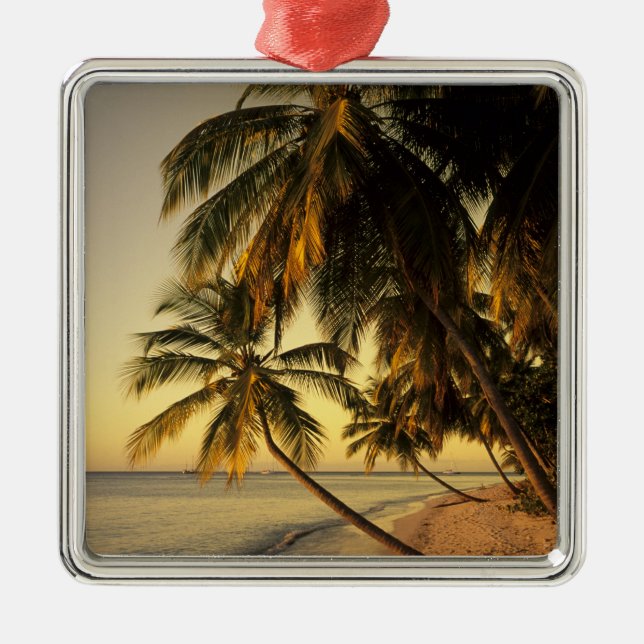 Beach at sunset, Trinidad Metal Ornament (Front)