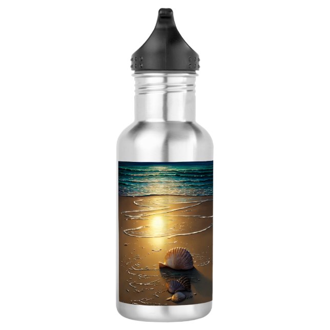 Beach at Sunset with Shells   532 Ml Water Bottle (Right)