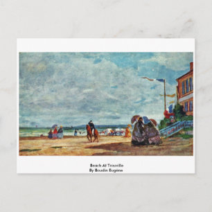 Beach At Trouville By Boudin Eugène Postcard