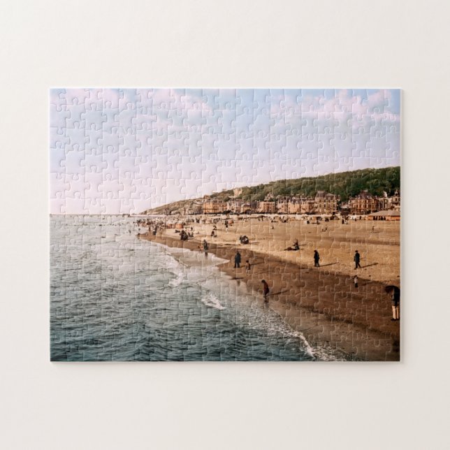 Beach At Trouville Normandy France Jigsaw Puzzle (Horizontal)