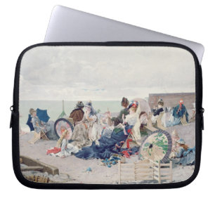Beach at Yport, 1878 (oil on canvas) Laptop Sleeve