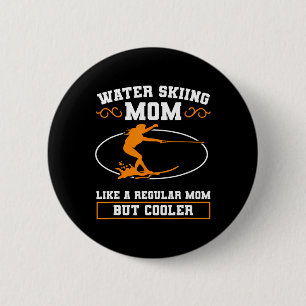 Beach Athletes Wave Lover Extreme Sports Water Ski 6 Cm Round Badge