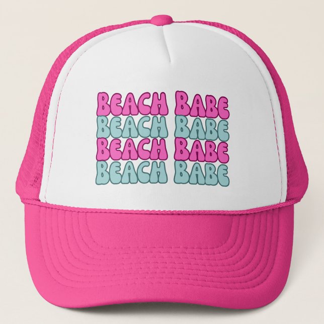 Beach babe bachelorette party trucker hat (Front)