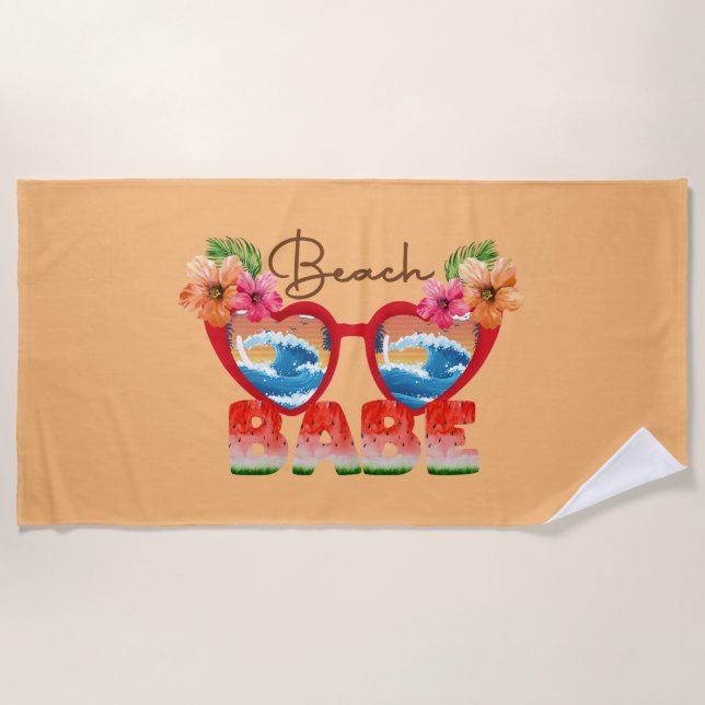 Beach Babe Beach Towel (Front)
