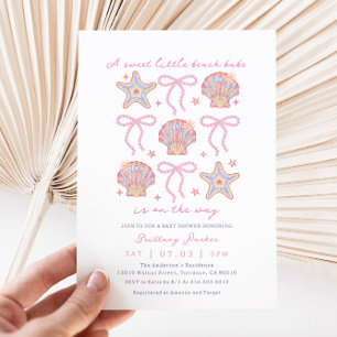 Beach Babe Coastal Girl Baby Shower  Invitation