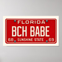 Beach Babe | Coastal Retro Florida License Plate