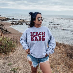 Beach Babe Dark Red Matching Bachelorette Party Sweatshirt<br><div class="desc">Looking for the perfect bachelorette party gift? Look no further than this dark red personalised beach bash bachelorette party crewneck sweatshirt! This sweatshirt is a great way to show your friends and family that you are celebrating with them during your special day. It features a retro bachelorette party design and...</div>
