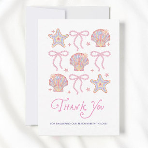 Beach Babe Summer Girl Baby Shower  Thank You Card