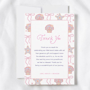 Beach Babe Summer Seashells Baby Shower  Thank You Card