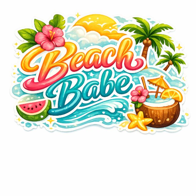 Beach Babe Tropical Beach Vacation Summer Tote Bag (Beach Babe Tropical Summer Tote Bag)
