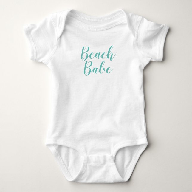 Beach Babe Turquoise Script Sea Bodysuit (Front)