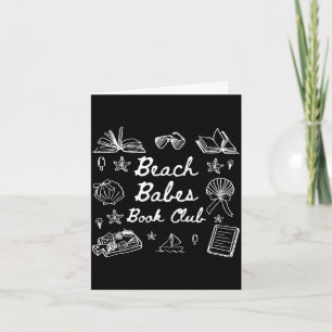 Beach babes book club summer vibes bookworm book card