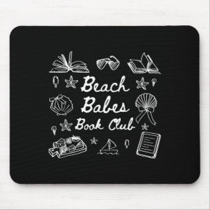 Beach babes book club summer vibes bookworm book mouse pad
