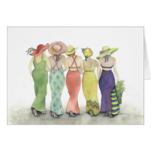 Beach Babes Dancing in the Rain card