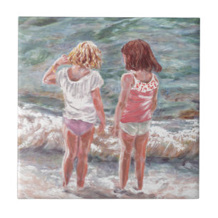 Beach Babies Ceramic Tile
