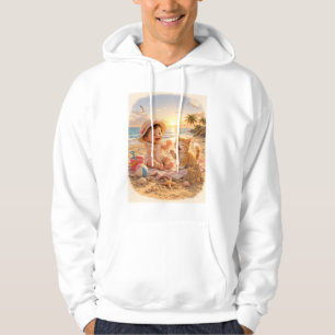 Beach Baby and Kitten Sandcastle Joy Hoodie