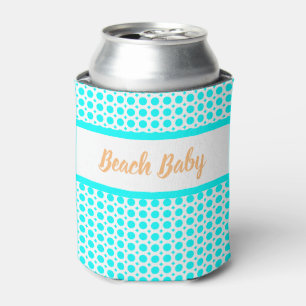 Beach Baby Aqua White Beachy Summer Collection Can Cooler