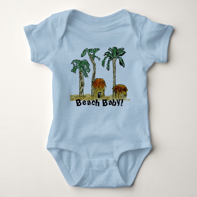 Beach Baby in Paradise Baby Bodysuit (Front)