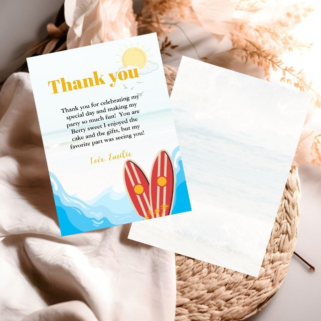 Beach Baby on Board Baby Shower Thank You Card (Creator Uploaded)