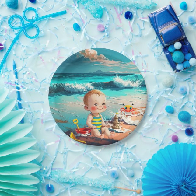 Beach Baby Paper Plate (Party)