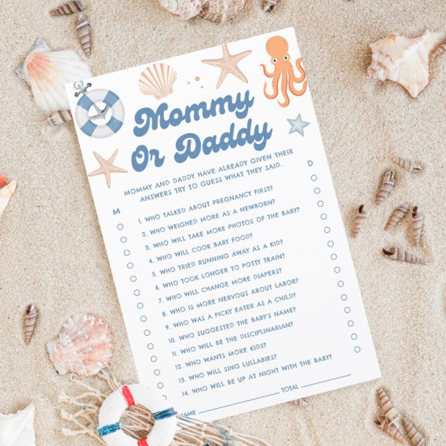 Beach Baby Shower Guess Who Mummy or Daddy Game (Creator Uploaded)