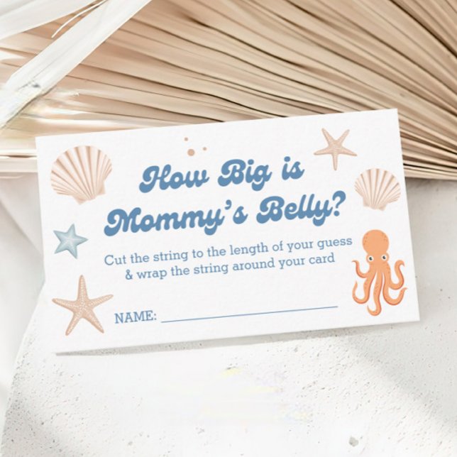 Beach Baby Shower How Big is Mummy's Belly Game Enclosure Card (Creator Uploaded)