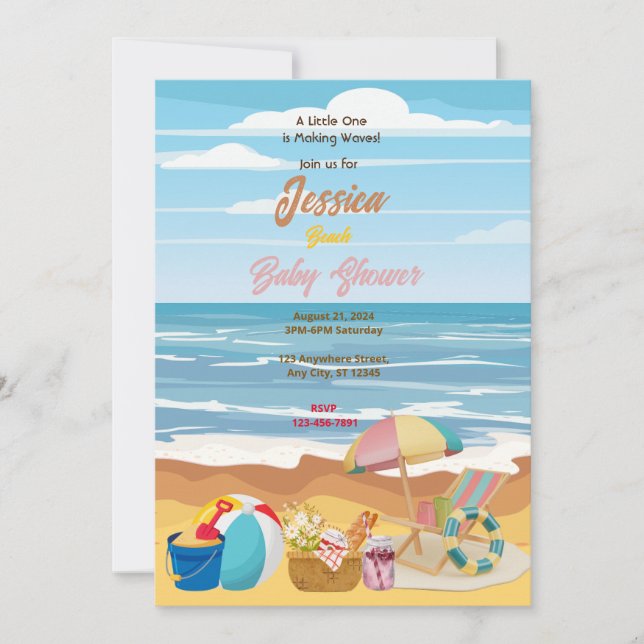 Beach Baby Shower Invitation (Front)