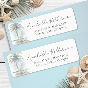 Beach Baby Shower Return Address Label