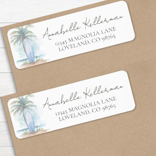 Beach Baby Shower Return Address Label