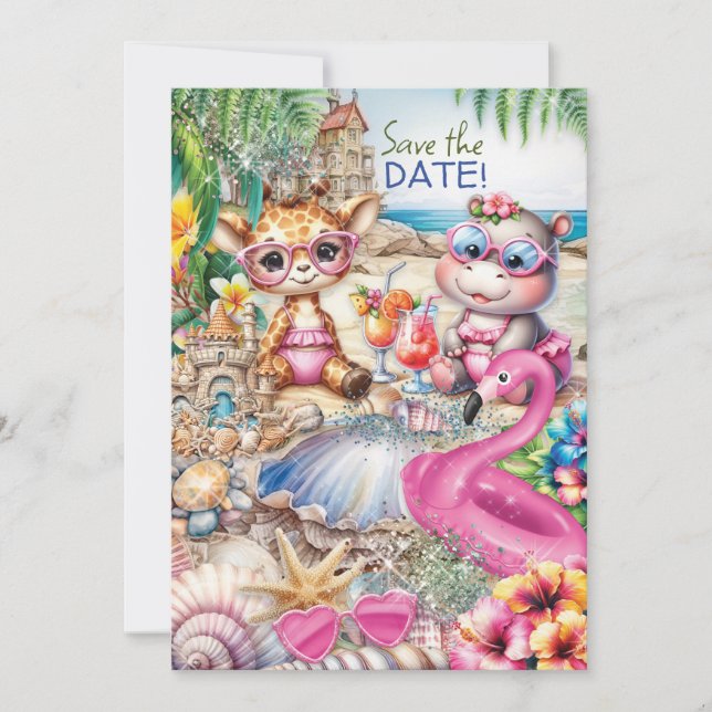 Beach Baby Shower Save the Date Invitation (Front)