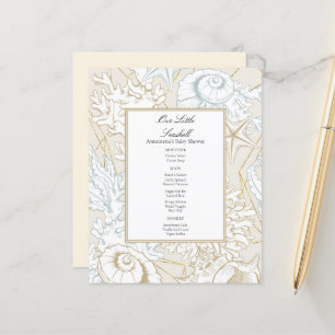 Beach Baby Shower Seashell Nautical Ocean Menu