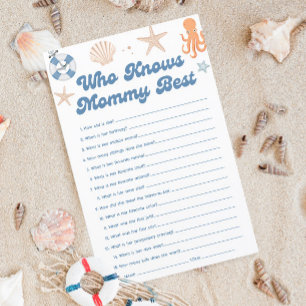 Beach Baby Shower Who Knows Mummy Best Game