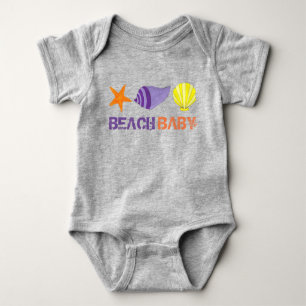 BEACH BABY Vacation Starfish Sea Shell Seashell Baby Bodysuit