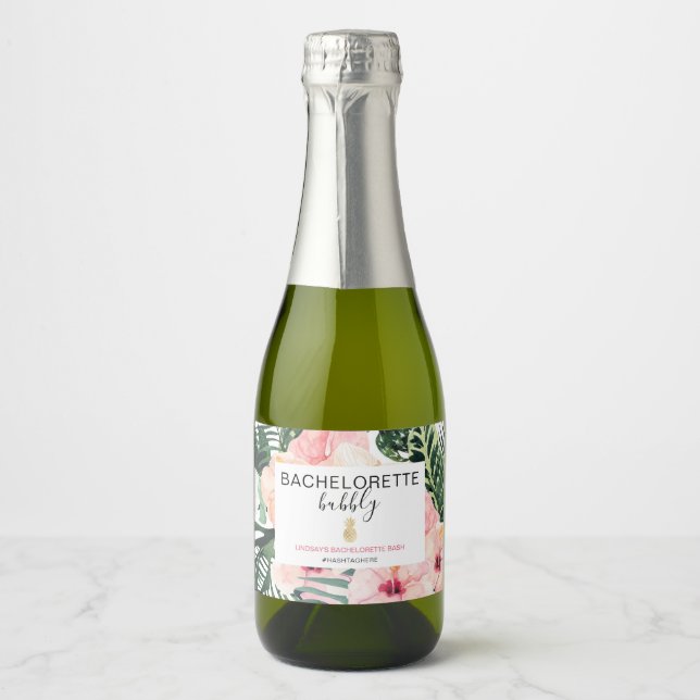 Beach Bachelorette Bubbly Sparkling Wine Label (Front)