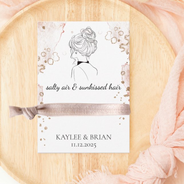 Beach Bachelorette Hair Scrunchie Holder  Enclosure Card (Creator Uploaded)