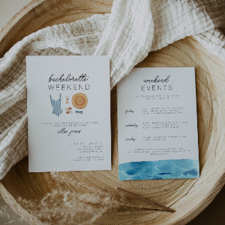 Beach Bachelorette Invitation & Itinerary