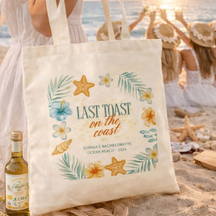 Beach Bachelorette Last Toast on the Coast Custom Tote Bag