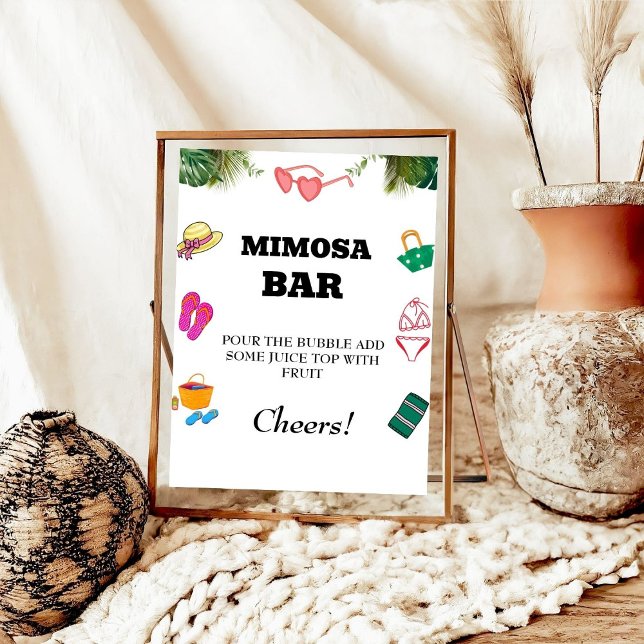 Beach  Bachelorette Mimosa Bar Table Sign (Creator Uploaded)