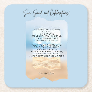 Beach Bachelorette Party Celebrations Square Paper Coaster