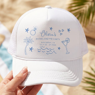 Beach Bachelorette Party Coastal Tropical Girls Trucker Hat