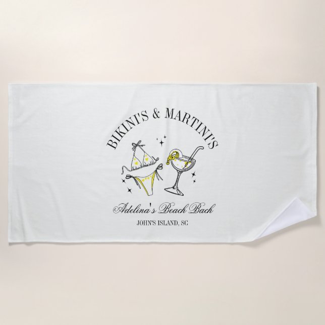 Beach Bachelorette Party Favour Social Club Towel (Front)