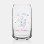 Beach Bachelorette Party Favour Vintage Gift Custo Can Glass<br><div class="desc">Make a splash at your upcoming bachelorette party with this stunning beach bachelorette party personalised merchandise. Whether you're celebrating a bach trip, a girls' vacation, or a best friends' holiday, this custom beach bachelorette party merchandise is the perfect addition to your unforgettable getaway. Add a personal touch to your bachelorette...</div>