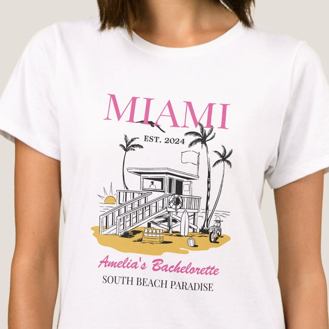 Beach Bachelorette Party Girls Trip Custom Text T-Shirt (Creator Uploaded)