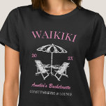 Beach Bachelorette Party Girls Trip Personalised T-Shirt<br><div class="desc">Make a splash at your upcoming bachelorette party with this stunning beach bachelorette party personalised t-shirts. Whether you're celebrating a bach trip, a girls' vacation, or a best friends' holiday, this custom beach bachelorette party t-shirts are the perfect addition to your unforgettable getaway. Add a personal touch to your bachelorette...</div>
