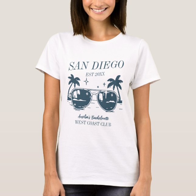Beach Bachelorette Party Girls Trip San Diego T-Shirt (Front)